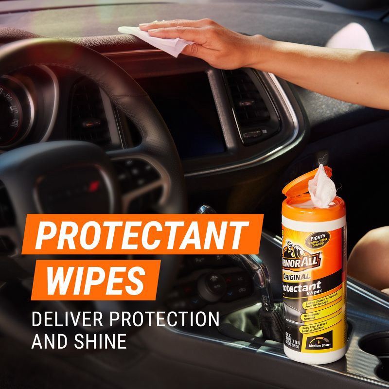 slide 5 of 7, Armor All 50ct Original Protectant Wipes Automotive Protector: Car Interior Cleaning, UV & Aging Prevention, Non-Abrasive, 50 ct