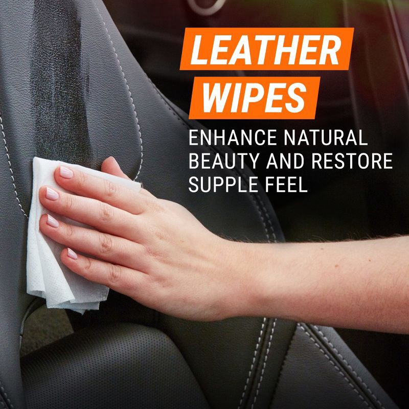 slide 4 of 10, Armor All 2pk 30ct Cleaning/Leather Wipes Automotive Interior Cleaner, 2 ct, 30 ct