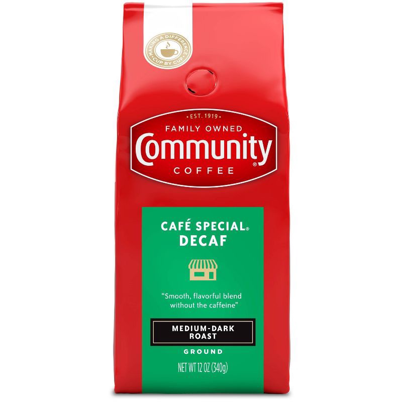 slide 1 of 2, Community Coffee Café Special Medium-Dark Roast Ground Coffee - Decaf - 12oz, 12 oz