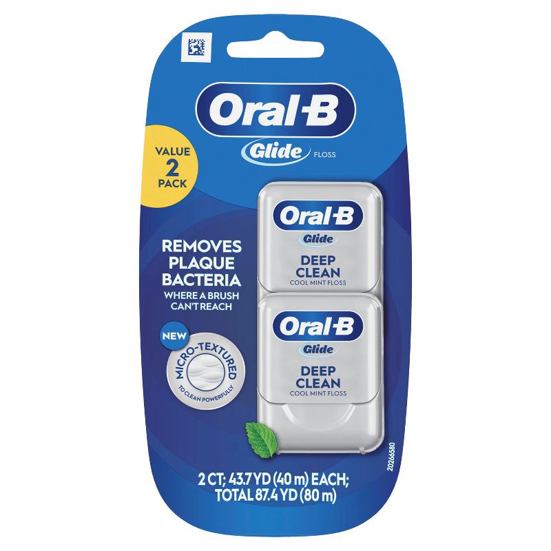 slide 2 of 8, Oral-B Glide Pro-Health Deep Clean Dental Floss, Cool Mint - 2pk, 2 ct