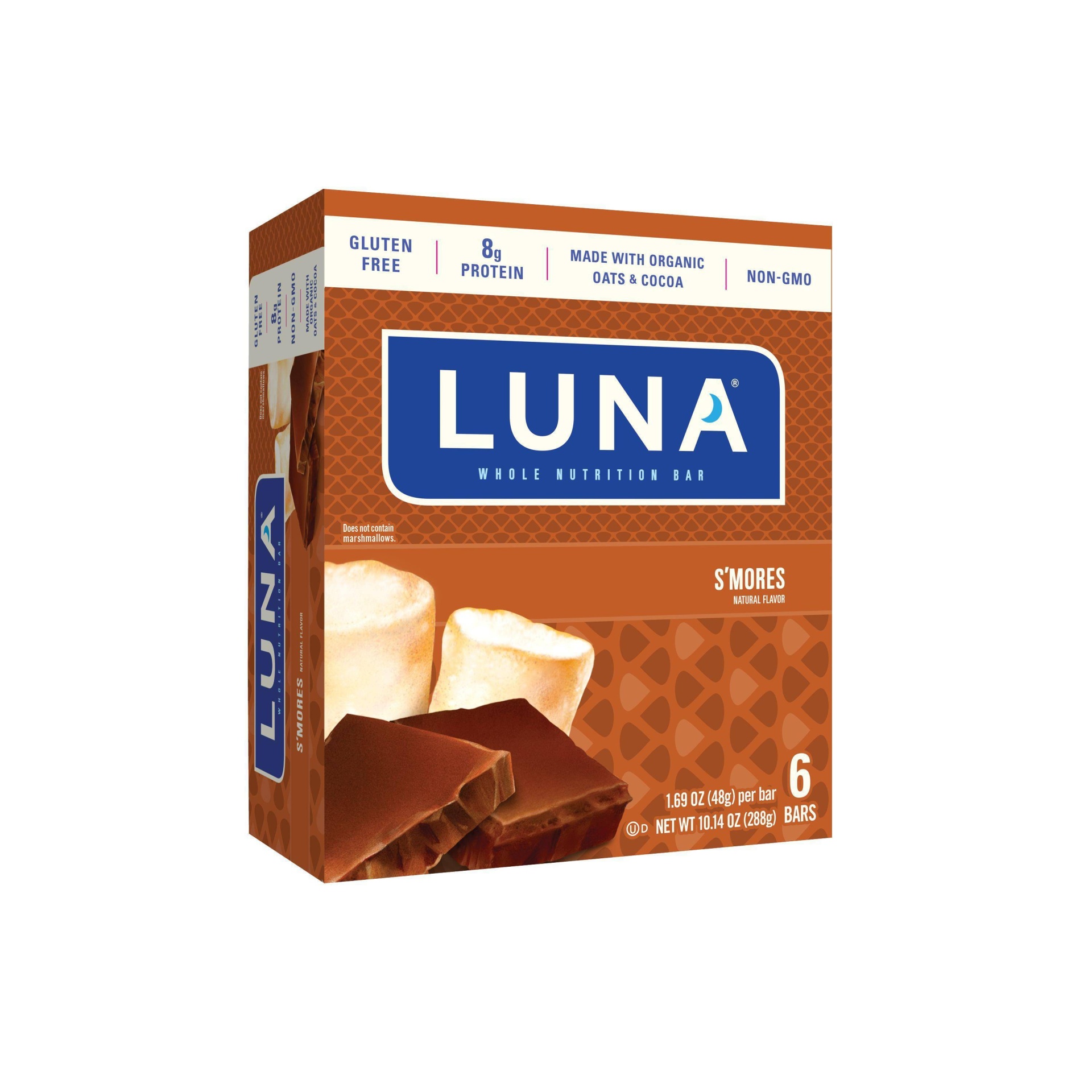 slide 1 of 4, LUNA Bar LUNA S'mores Nutrition Bars, 6 ct