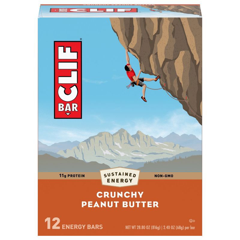 slide 2 of 6, CLIF Bar Crunchy Peanut Butter Energy Bars - 12ct, 28.8 oz