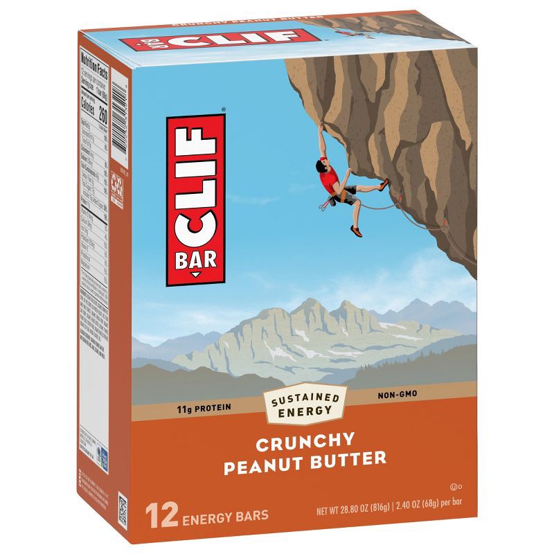 slide 5 of 6, CLIF Bar Crunchy Peanut Butter Energy Bars - 12ct, 28.8 oz