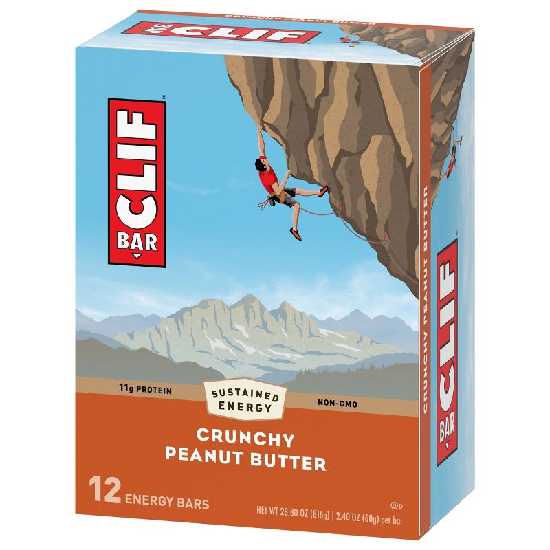 slide 6 of 6, CLIF Bar Crunchy Peanut Butter Energy Bars - 12ct, 28.8 oz