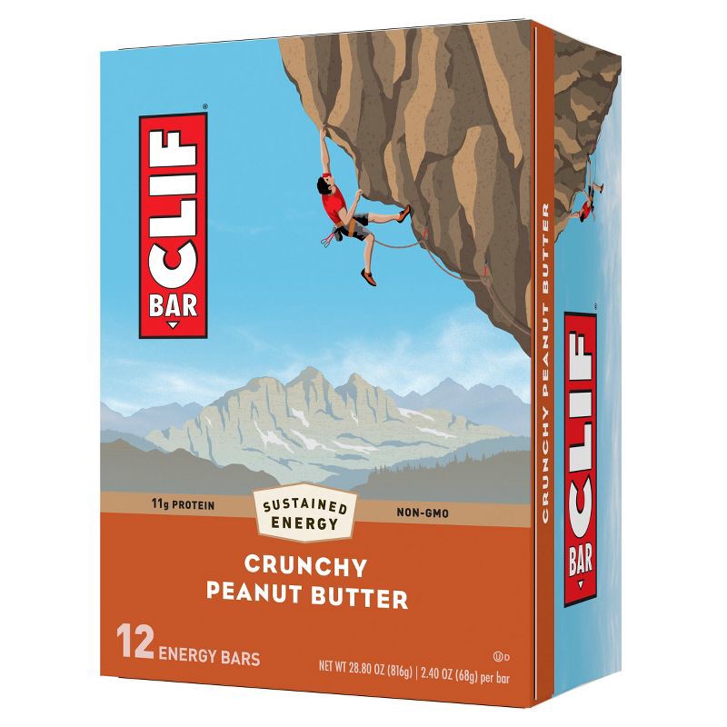 slide 1 of 6, CLIF Bar Crunchy Peanut Butter Energy Bars - 12ct, 28.8 oz