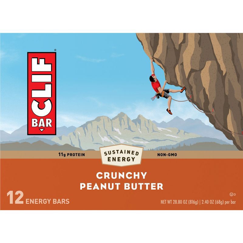 slide 7 of 8, CLIF Bar Crunchy Peanut Butter Energy Bars - 12ct, 12 ct