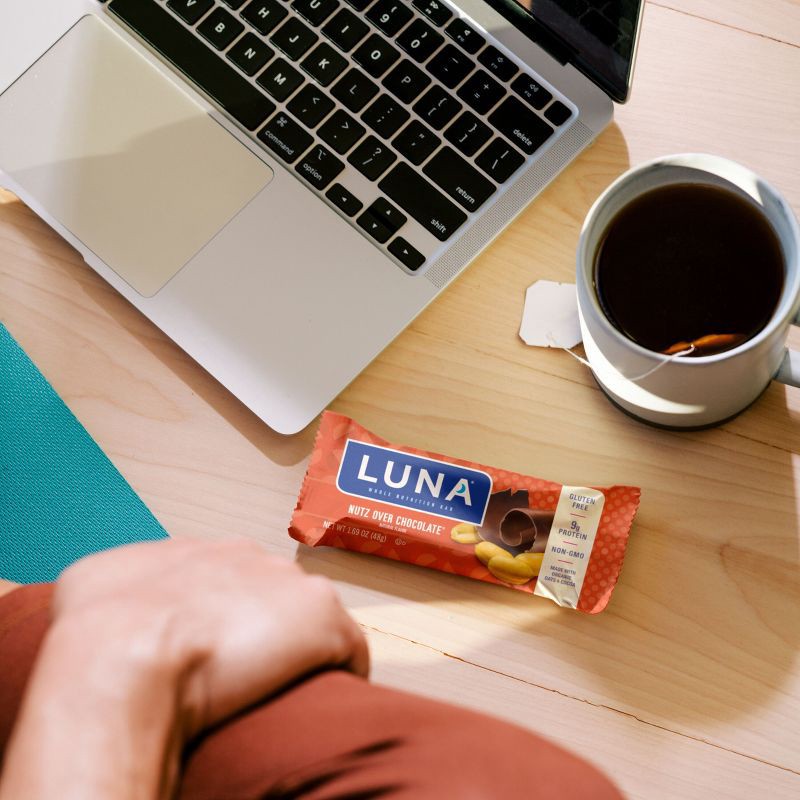 slide 3 of 6, LUNA Bar Nutz Over Chocolate Granola Bar Made with Organic Oats - 9g Protein - 10.14oz/6pk, 9 gram, 10.14 oz, 6 ct