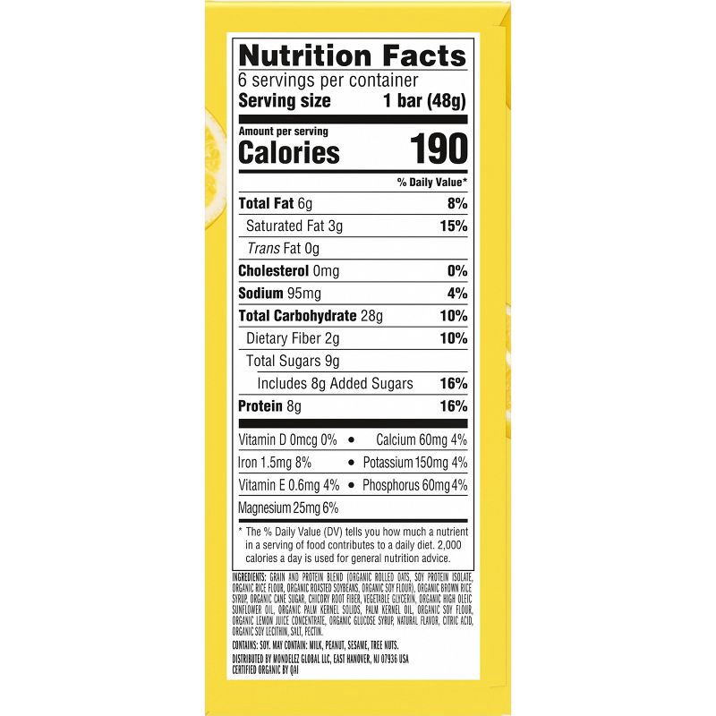 slide 13 of 16, LUNA Bar Lemon Zest Granola Bar Made with Organic Oats - 8g Protein - 10.14oz/6pk, 8 gram, 10.14 oz, 6 ct