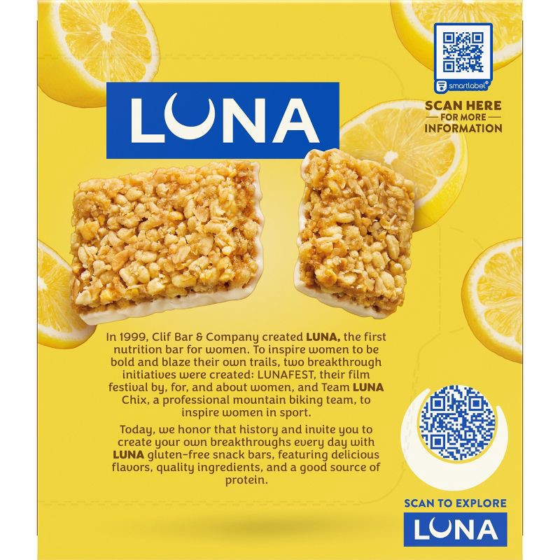 slide 16 of 16, LUNA Bar Lemon Zest Granola Bar Made with Organic Oats - 8g Protein - 10.14oz/6pk, 8 gram, 10.14 oz, 6 ct