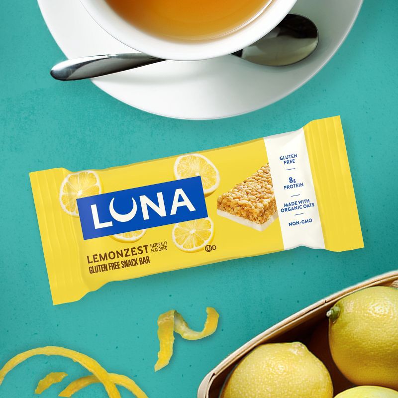 slide 6 of 16, LUNA Bar Lemon Zest Granola Bar Made with Organic Oats - 8g Protein - 10.14oz/6pk, 8 gram, 10.14 oz, 6 ct