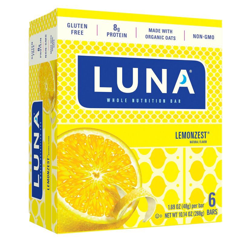 slide 1 of 5, LUNA Bar LUNA LemonZest Nutrition Bars - 6ct, 6 ct