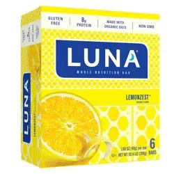 LUNA Bar LUNA LemonZest Nutrition Bars - 6ct