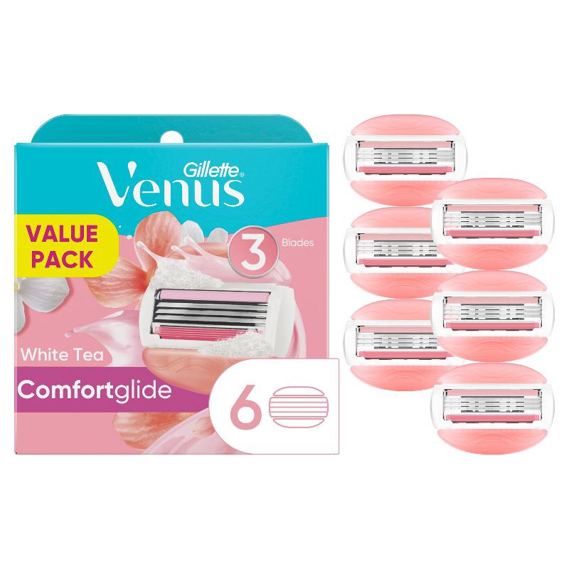 slide 1 of 9, Venus Comfortglide White Tea Women's Razor Blade Refills - 6ct, 6 ct