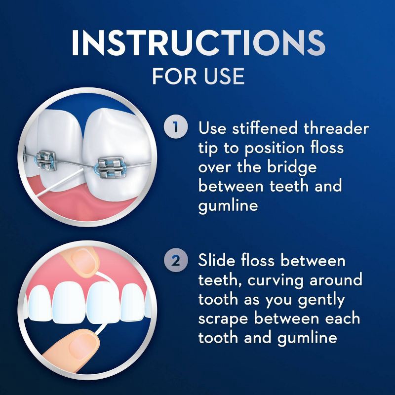 slide 4 of 8, Oral-B Threader Dental Floss for Bridges, Braces and Implants - 30 Threaders, 1 ct