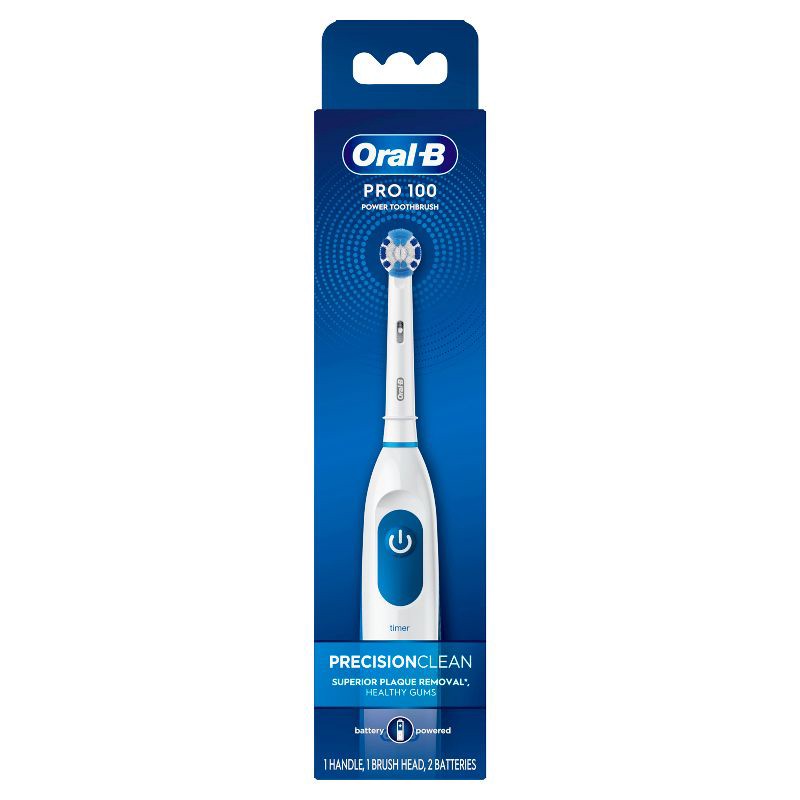 slide 2 of 9, Oral-B PRO 100 Precision Clean Battery Toothbrush, 1 ct