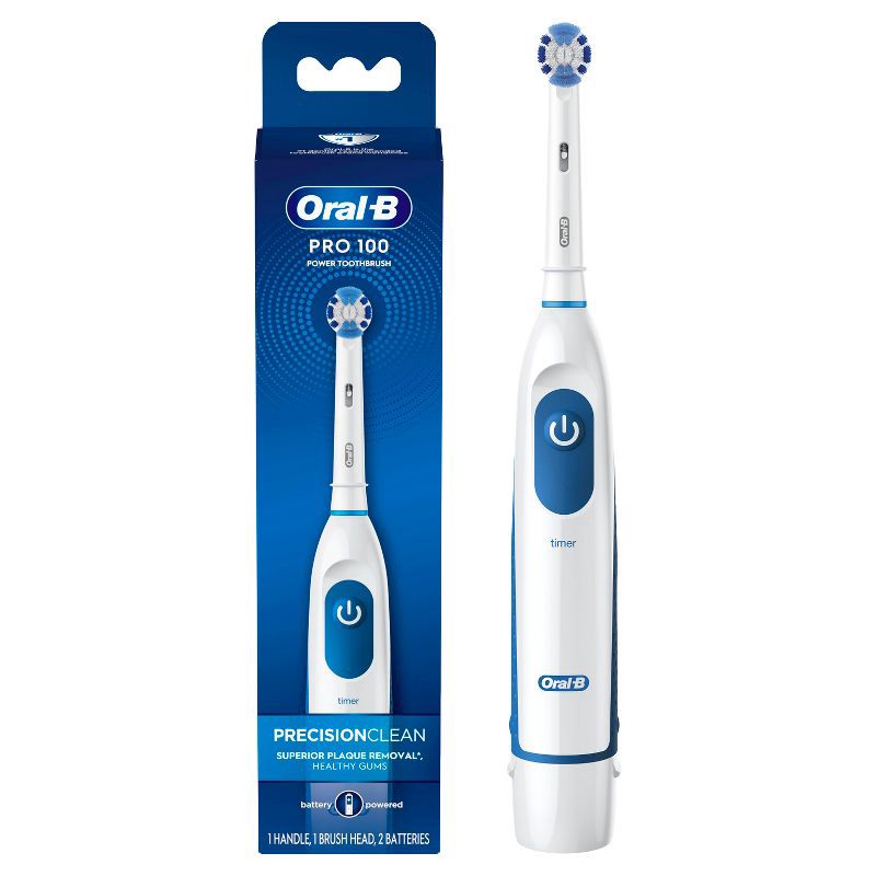 slide 1 of 9, Oral-B PRO 100 Precision Clean Battery Toothbrush, 1 ct