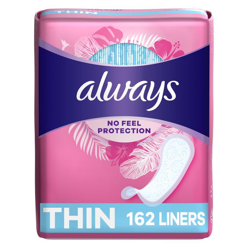 slide 1 of 8, Always Dailies Thin Unscented Panty Liners - Regular - 162ct, 162 ct