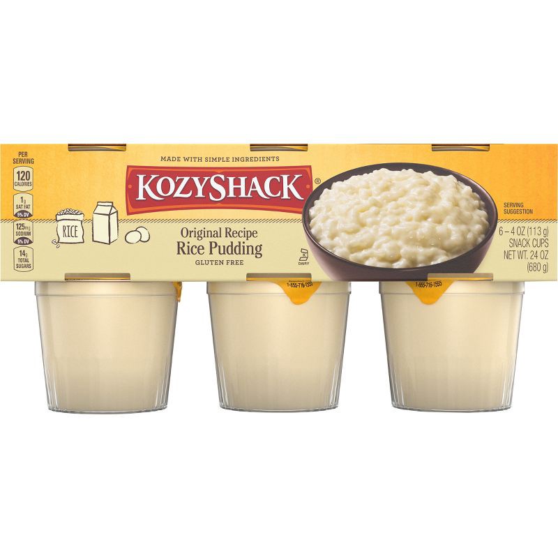slide 1 of 5, Kozy Shack Original Recipe Rice Pudding - 6ct/4oz Cups, 6 ct; 4 oz