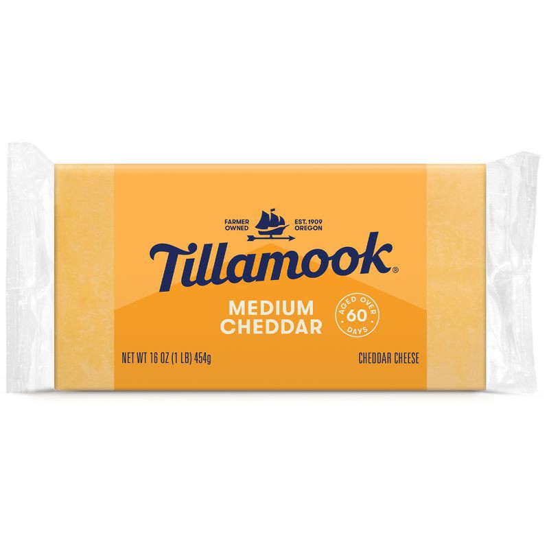 slide 1 of 9, Tillamook Medium Cheddar Cheese Block - 16oz, 16 oz