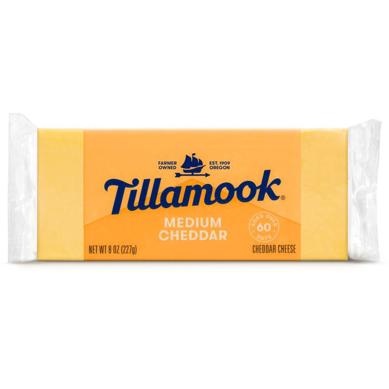slide 1 of 9, Tillamook Medium Cheddar Cheese Block - 8oz, 8 oz