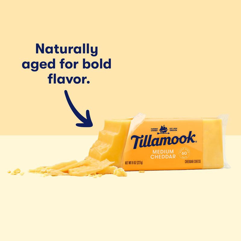 slide 5 of 9, Tillamook Medium Cheddar Cheese Block - 8oz, 8 oz