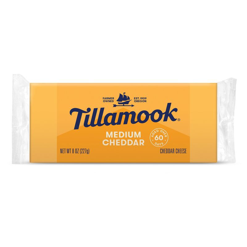 slide 1 of 5, Tillamook Medium Cheddar Cheese Block - 8oz, 8 oz