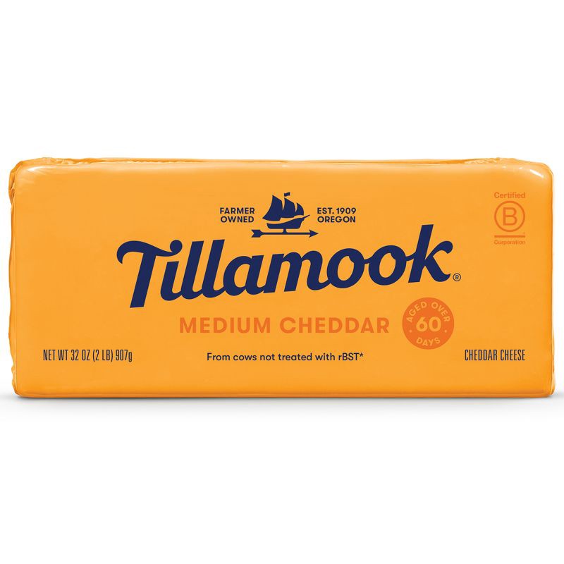 slide 1 of 9, Tillamook Medium Cheddar Cheese Block - 32oz, 32 oz