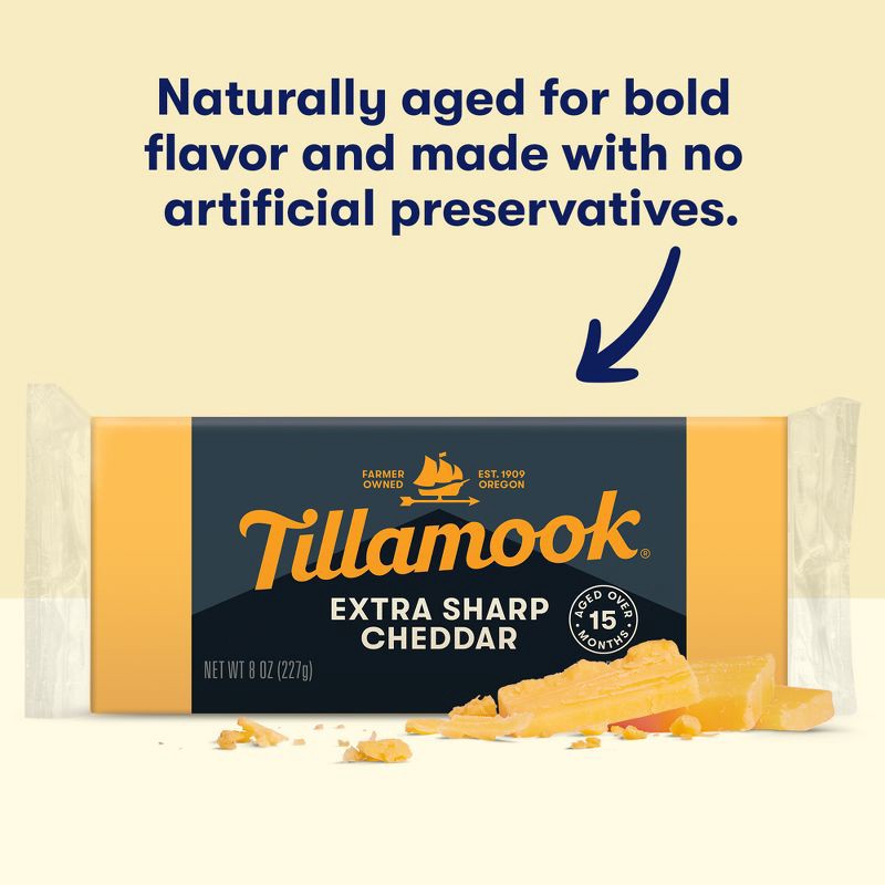 slide 8 of 9, Tillamook Extra Sharp Cheddar Cheese Block - 8oz, 8 oz