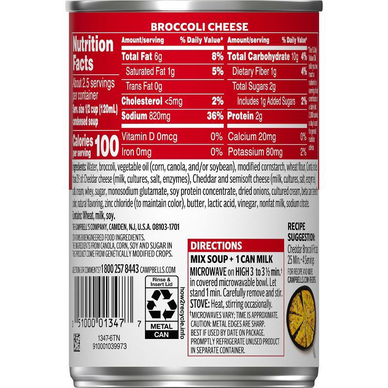 slide 8 of 10, Campbell's Condensed Broccoli Cheese Soup - 10.5oz, 10.5 oz