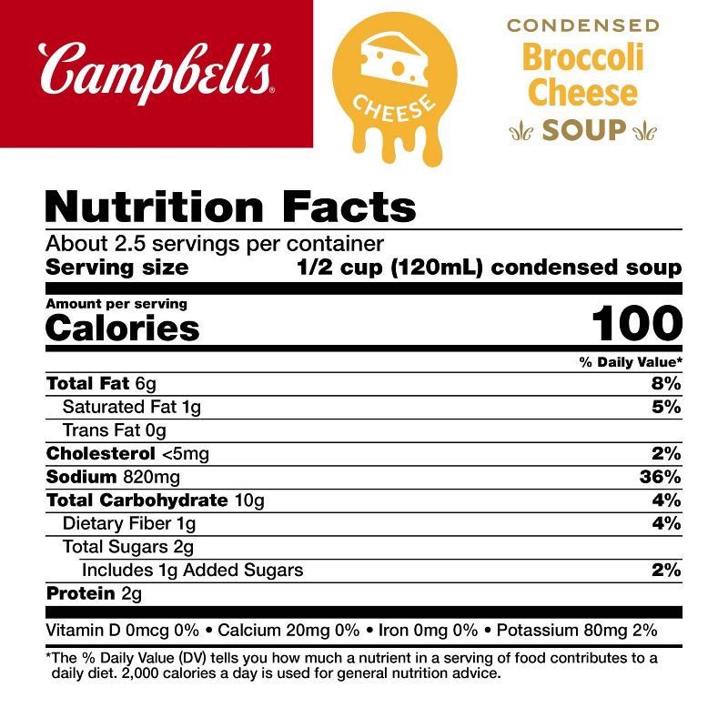 slide 7 of 10, Campbell's Condensed Broccoli Cheese Soup - 10.5oz, 10.5 oz