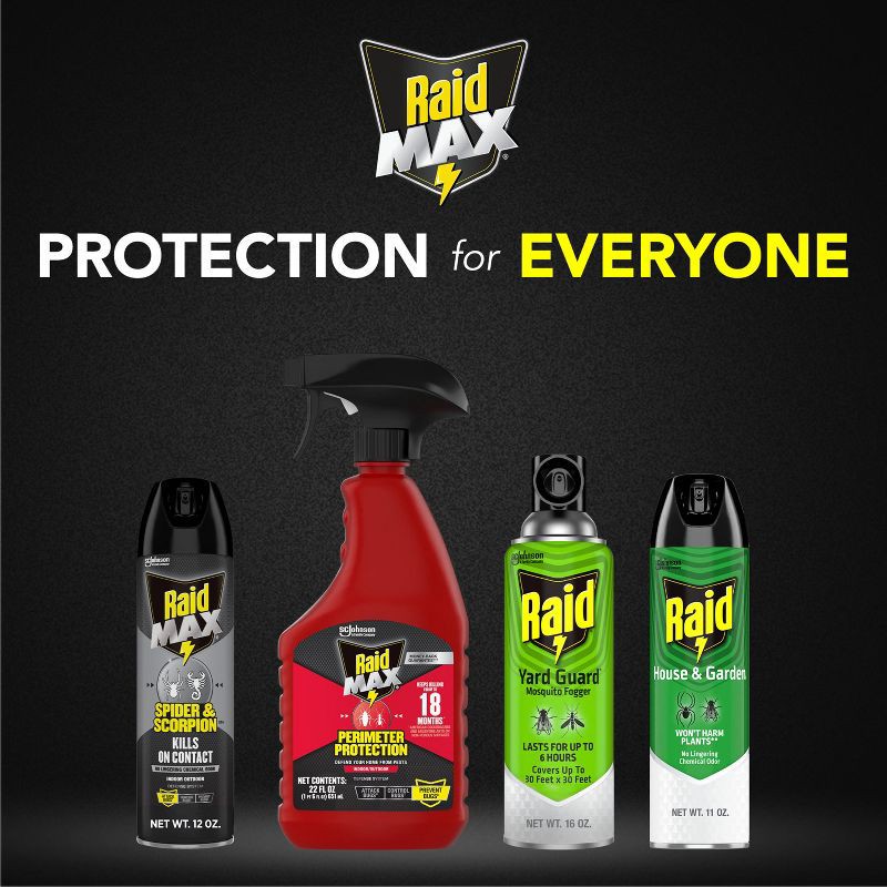 slide 9 of 13, Raid Max Spider and Scorpion Killer Bug Spray - 12oz, 12 oz