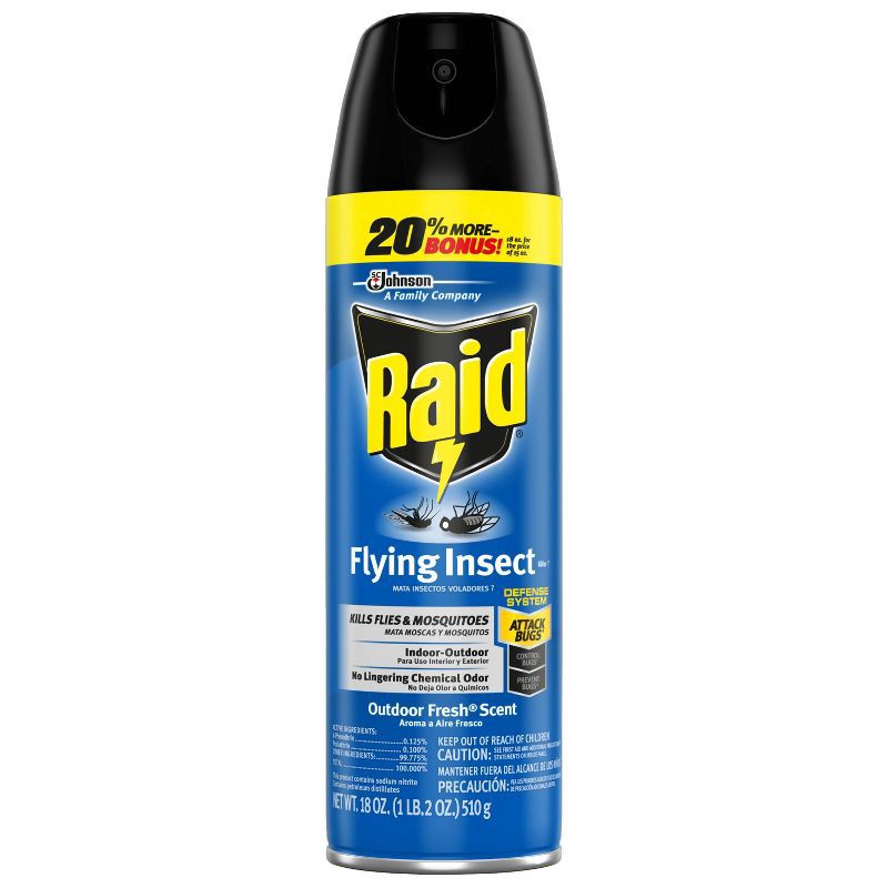 slide 3 of 11, Raid Flying Insect Killer Outdoor Bug Spray - Fresh - 18oz, 18 oz