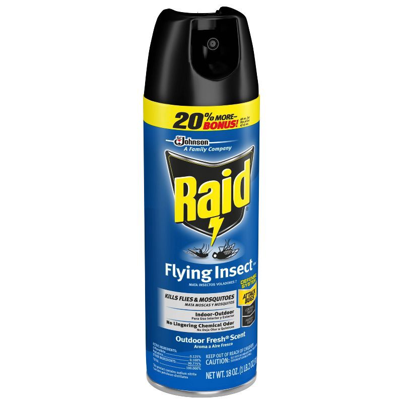 slide 2 of 13, Raid Flying Insect Killer Outdoor Fresh Scent Aerosol - 18oz, 18 oz