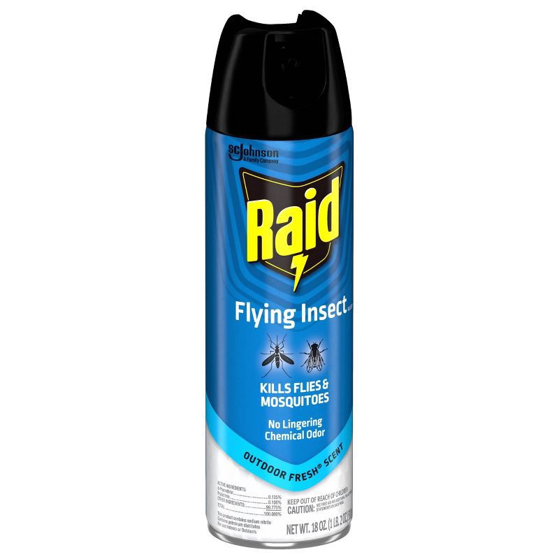 slide 13 of 13, Raid Flying Insect Killer Outdoor Bug Spray - Fresh - 18oz, 18 oz