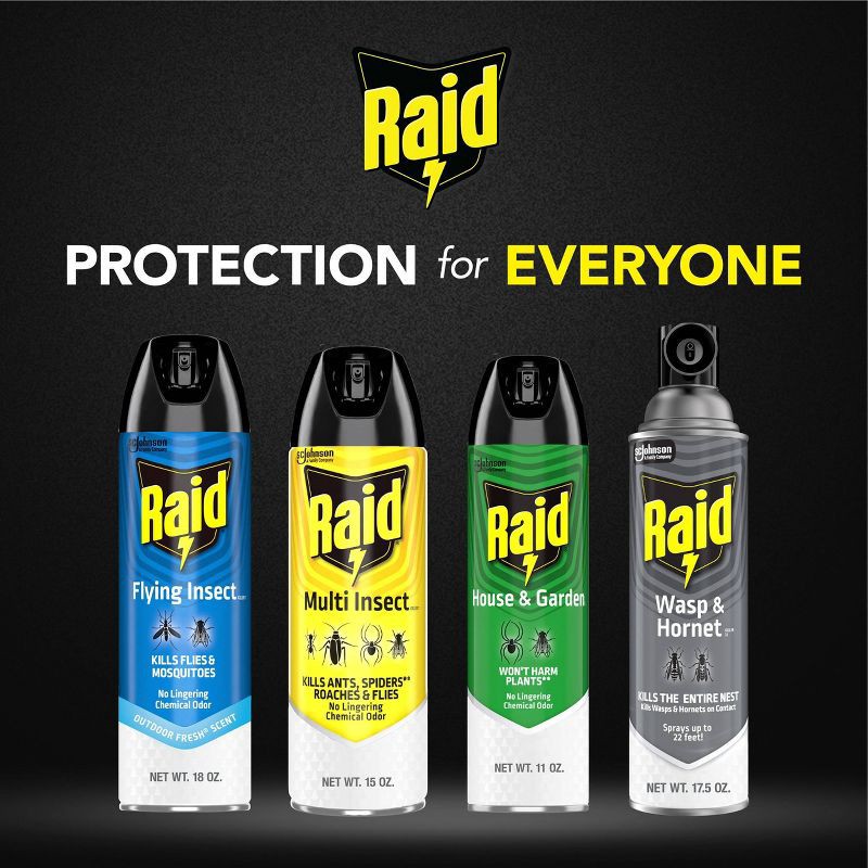 slide 9 of 13, Raid Flying Insect Killer Outdoor Bug Spray - Fresh - 18oz, 18 oz