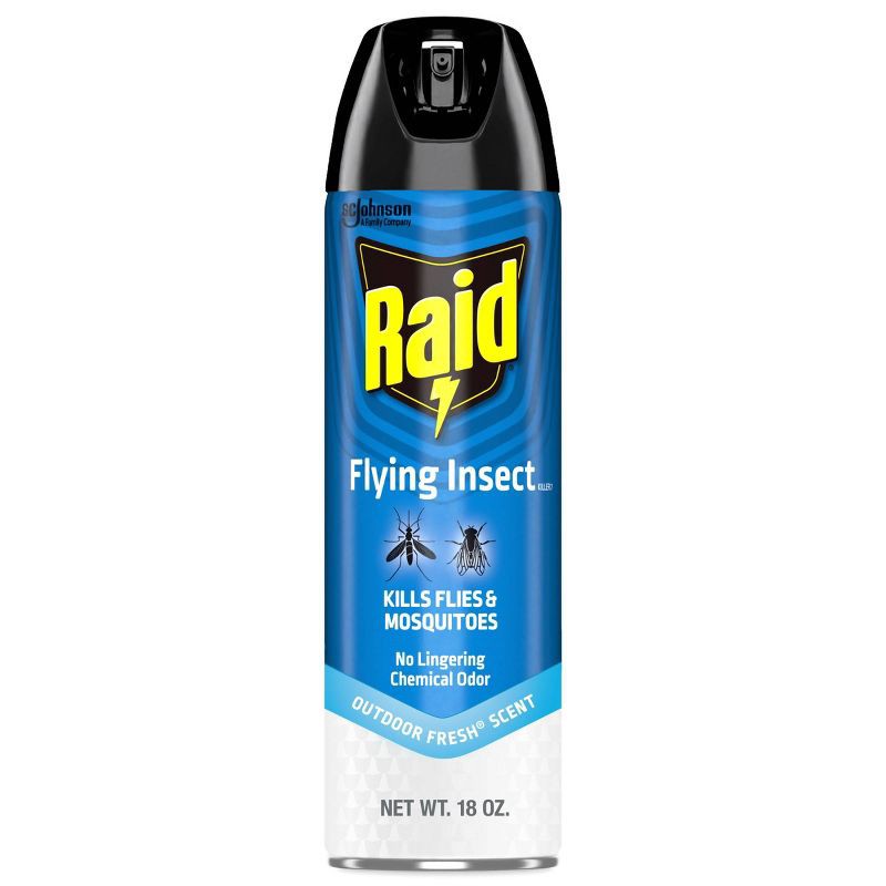 slide 1 of 14, Raid Flying Insect Spray Outdoor Bug Killer - Fresh - 18oz: Liquid Pesticides, Ready to Use, Phenothrin 0.125%, 18 oz