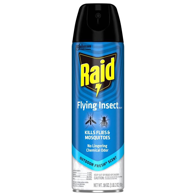 slide 10 of 13, Raid Flying Insect Killer Outdoor Bug Spray - Fresh - 18oz, 18 oz