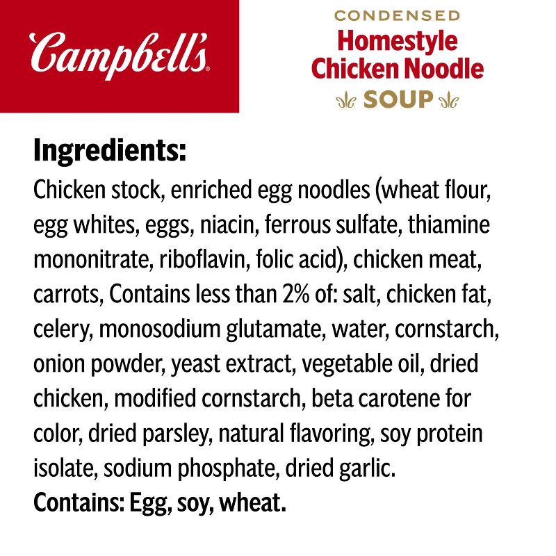 slide 8 of 12, Campbell's Condensed Homestyle Chicken Noodle Soup - 10.5oz, 10.5 oz
