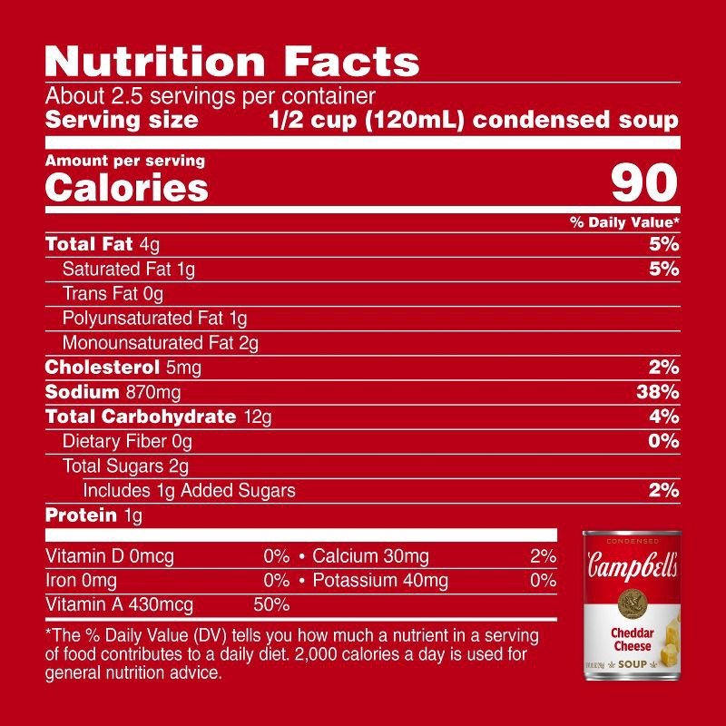 slide 6 of 12, Campbell's Condensed Cheddar Cheese Soup - 10.5oz, 10.5 oz