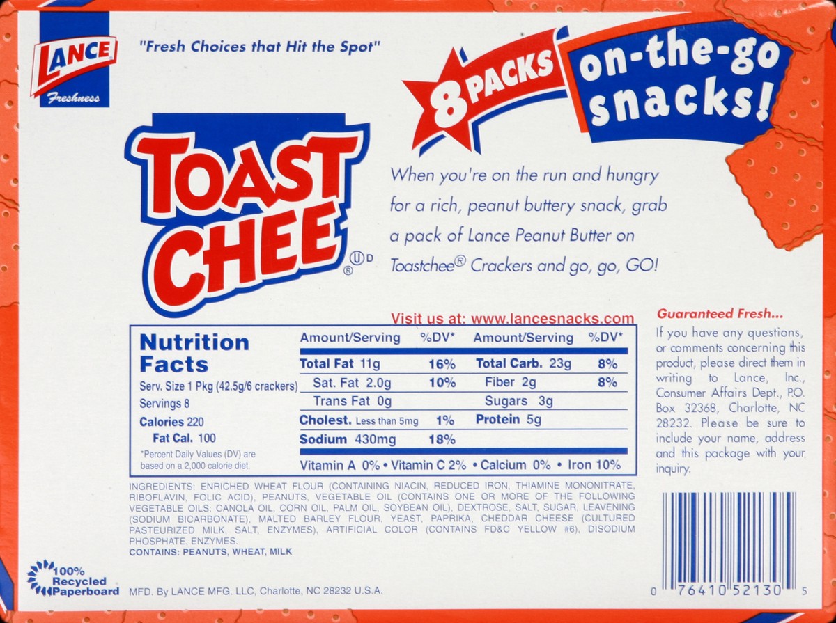 slide 6 of 6, Toast Chee Real Peanut Butter Crackers, 12 oz
