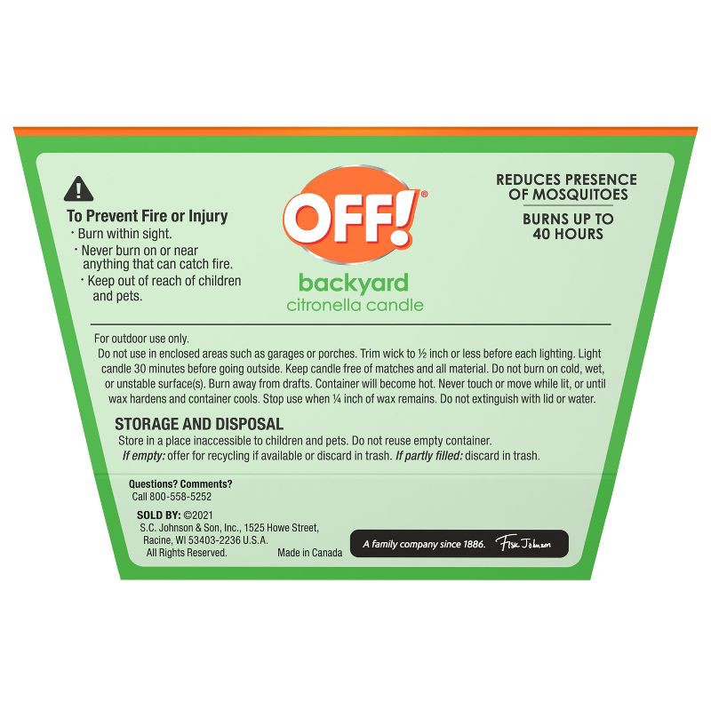 slide 11 of 13, OFF! 18oz Citronella Candle Outdoor Bug Deterrent Mosquito Candle - 18oz, 18 oz