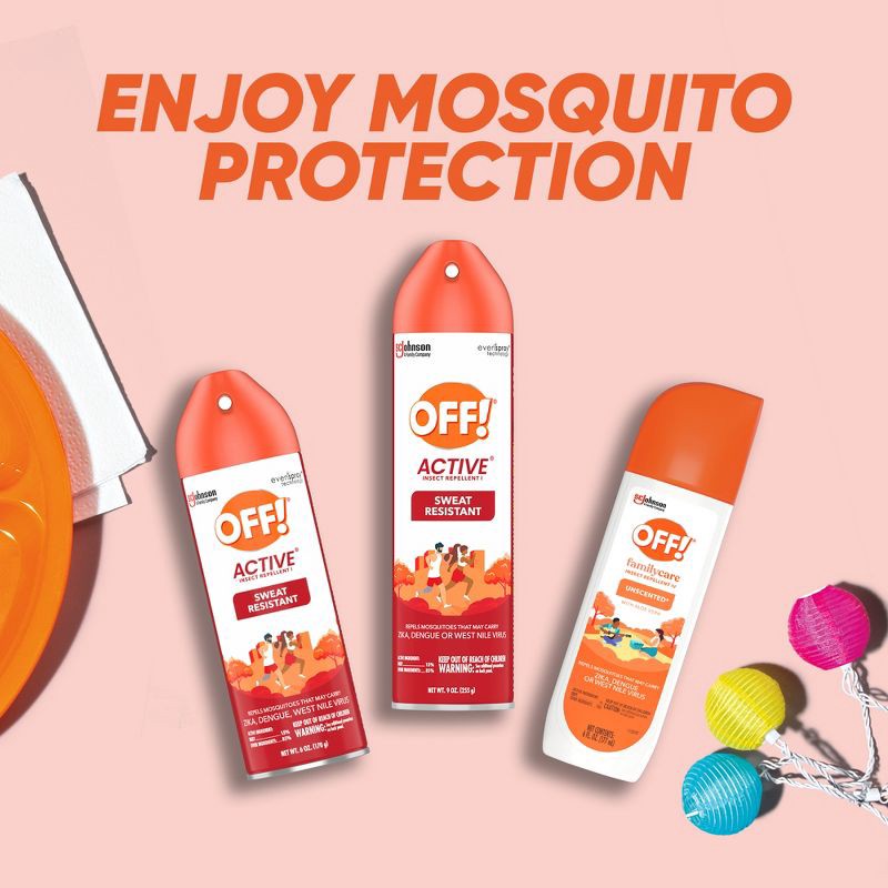 slide 13 of 14, OFF! Active Mosquito Repellent - 9oz: DEET 15% Aerosol Spray for Skin & Clothing, Repels Ticks, Gnats, Chiggers, 9 oz