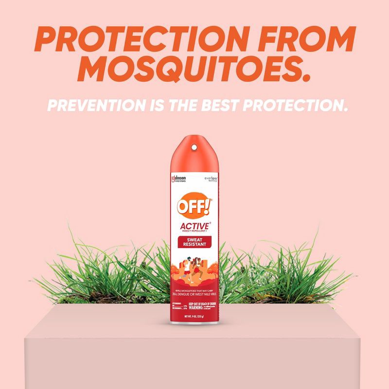 slide 5 of 14, OFF! Active Mosquito Repellent - 9oz: DEET 15% Aerosol Spray for Skin & Clothing, Repels Ticks, Gnats, Chiggers, 9 oz