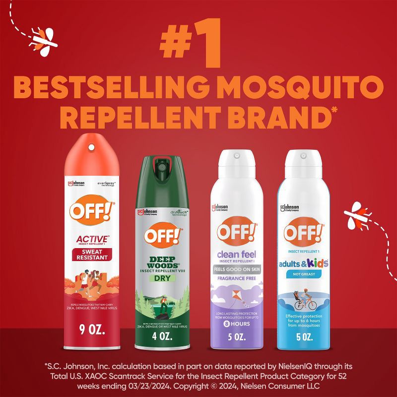 slide 9 of 13, OFF! Active Mosquito Repellent Bug Spray 15% DEET - 9oz, 9 oz