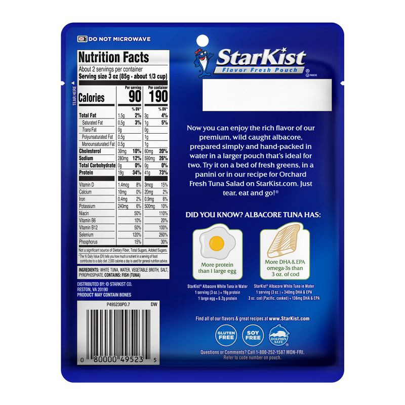 slide 2 of 5, StarKist Albacore White Tuna in Water Pouch - 6.4oz, 6.4 oz