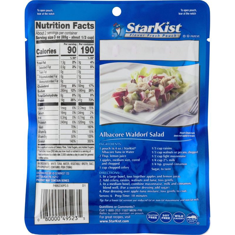 slide 2 of 3, StarKist Albacore White Tuna in Water Pouch - 6.4oz, 6.4 oz