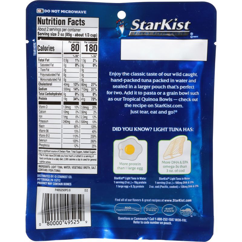 slide 2 of 4, StarKist Chunk Light Tuna in Water Pouch - 6.4oz, 6.4 oz