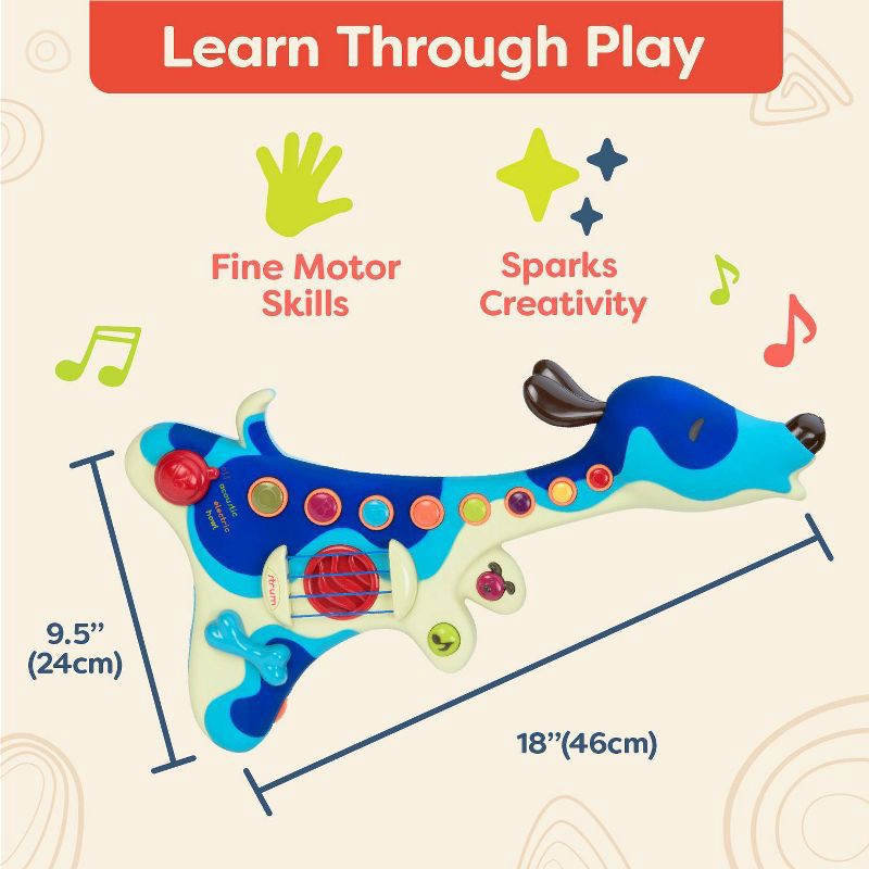 slide 4 of 10, B. toys Interactive Dog Guitar - Woofer, 1 ct