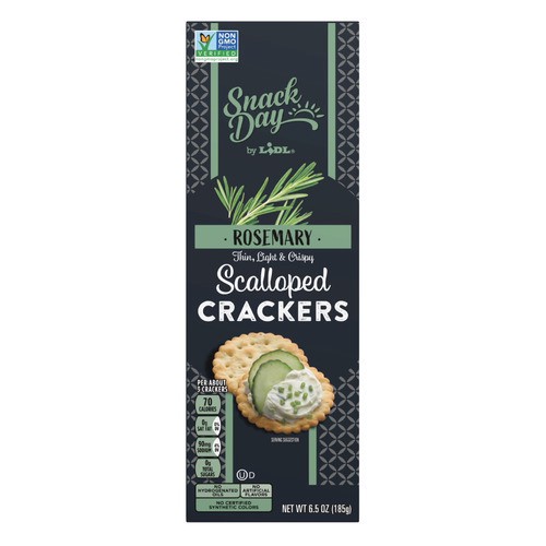 slide 1 of 1, Snack Day scalloped crackers, rosemary, 6.5 oz