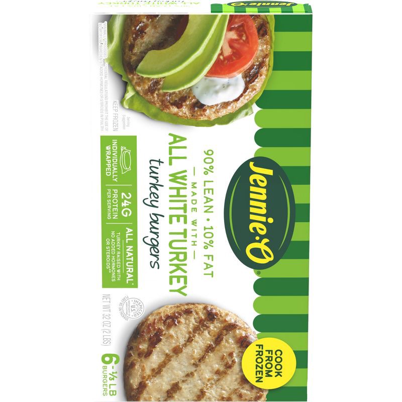 slide 2 of 10, Jennie-O All-Natural White Turkey Burger Patties - Frozen - 32oz/6ct, 32 oz, 6 ct